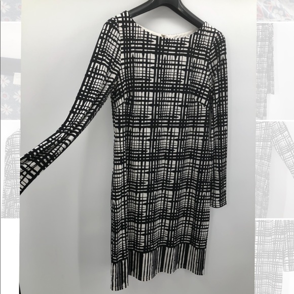 Vince Camuto Shift Dress Black and White Size 8 - Picture 4 of 9